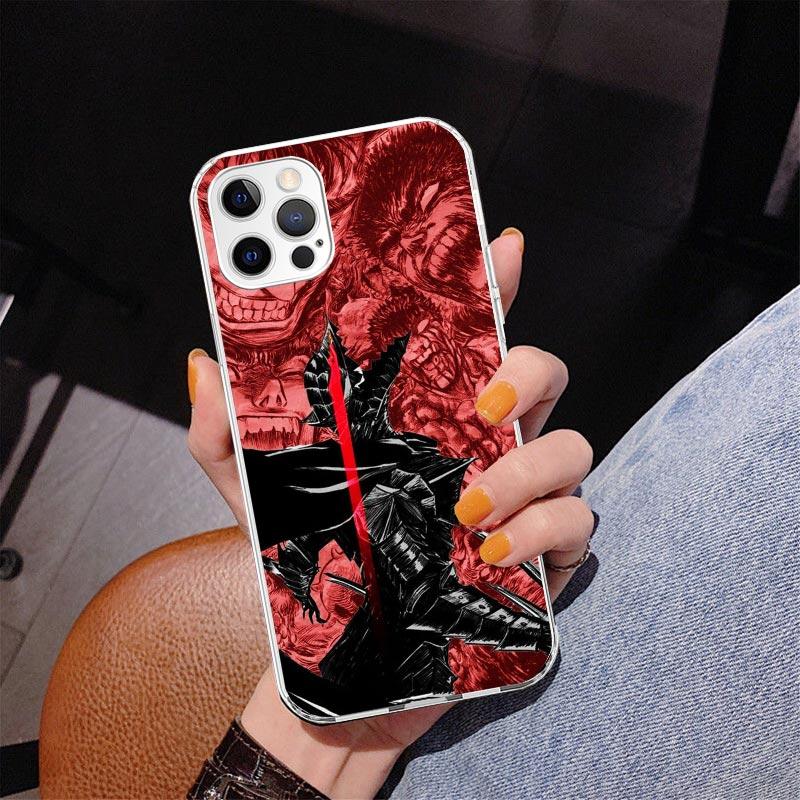 Черно-белый Чехол для телефона G-Guts B-Berserks Для iPhone 13 12 Mini 11 Pro Max XS XR X SE 7 8 Plus 5S 5 6S 6 Подарок Печатная Крышка Fundas