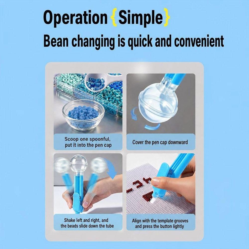 2.6mm Tip Bead Placement Pen Professional Grip Automatic Press Beads Pen DIY Crafts Projects