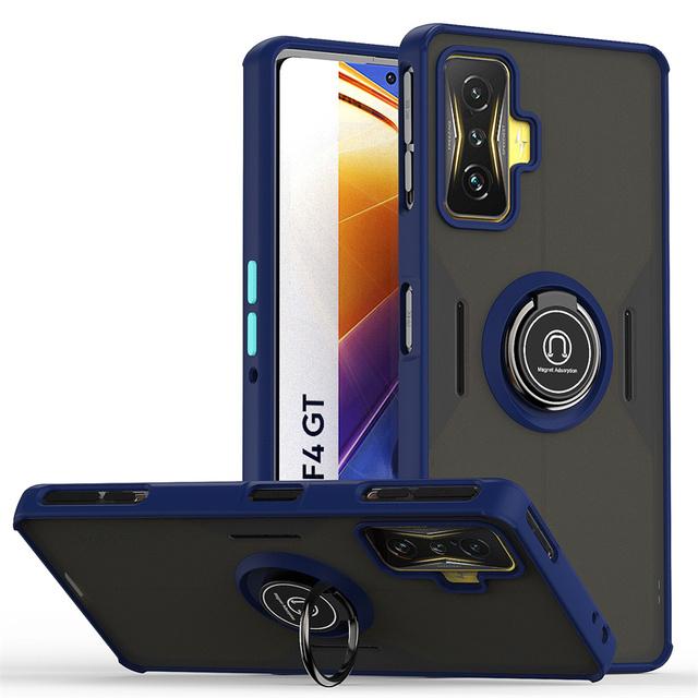 Чехол для Xiaomi Poco F4 GT 5G, прозрачные чехлы для телефонов Poko Little F 4 Pocof4 GT, магнитное автомобильное кольцо на палец, задняя крышка