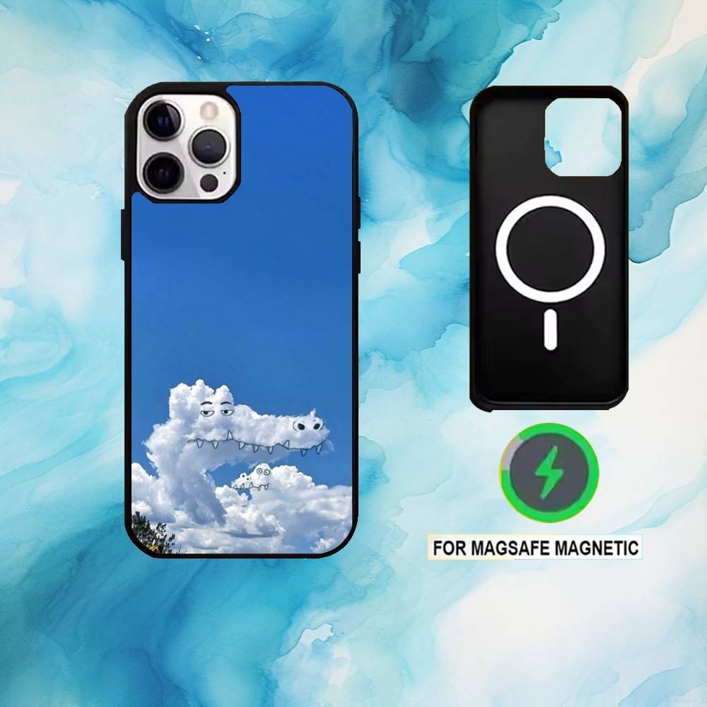 Чехол для телефона "Облачная причуда" для iPhone 17, 16, 15, 14, 13, 12, 11 Plus, Pro Max Магнитный для Magsafe Беспроводной зарядки