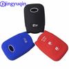 Jingyuqin 3 Buttons Car Key Fob Silicone Rubber Cover Holder Protect For Hyundai Feisi Elantra Long Move Case