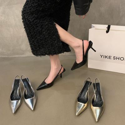 Новые туфли на высоком каблуке, слипоны, женские туфли-лодочки на высоком каблуке, летние однотонные офисные и карьерные, сексуальные сандалии на каблуке с острым носком