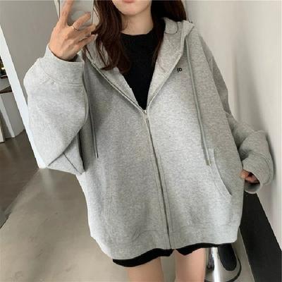 Добавьте удобрения, чтобы увеличить осенне-зимнюю женскую куртку большого размера с утолщенным плюшевым подкладом, женский кардиган свободного кроя