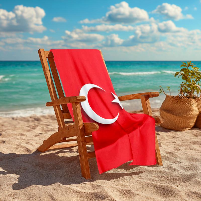 1 шт. Пляжное полотенце TURKIYE, удобное и плотное, а также полотенце для плавания/ванной/пикника/кемпинга, подходит для пляжей у моря