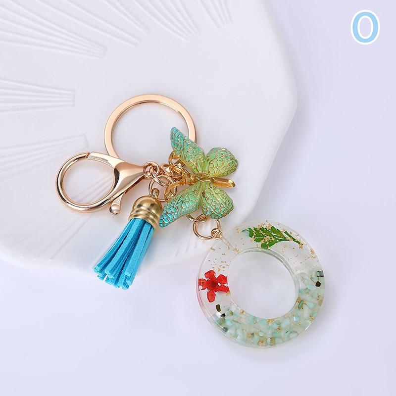 AZ Dreamy Sequin Letters Брелок для женщин Подвеска-бабочка с кисточками Инициал Брелок для кошелька Подвеска для сумок Амулеты Автомобильный брелок