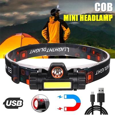 COB светодиодный налобный фонарь мощный встроенный аккумулятор 18650 магнитный фонарь для кемпинга и рыбалки налобный фонарь плавное затемнение поисковый фонарь