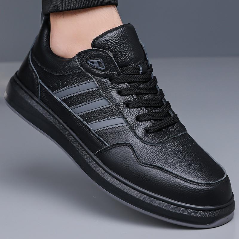 Leather board shoes spring and autumn low-top leather flat-soled retro skateboard shoes sports shoes classic casual shoes 2026