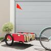 VidaXL Bicycle Trailer Red Oxford Fabric and Iron, Bicycle Cart, Bicycle Trailer, Bicycle Trailer for Children, 94174