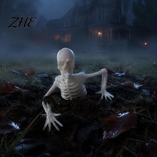 Glowing Skeleton Decor for Garden Halloween Planter Ornament, Glow-in-The-Dark Figurine, Break Through The Unique Gift Horror Fans Soil Human