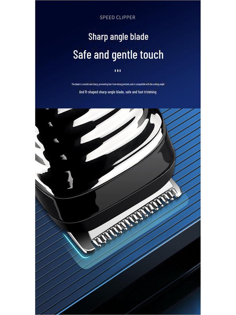 Электрический набор для ухода за мужчинами: 5-в-1 машинка для стрижки волос и бакенбард, триммер для носа и бритвенный набор.
