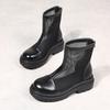 2025 Short Boots Mesh Hollow Breathable Boots Versatile Women's Shoes Small Looking Thin Spring and Autumn Thick-soled Cool Boots Martin Boots Women