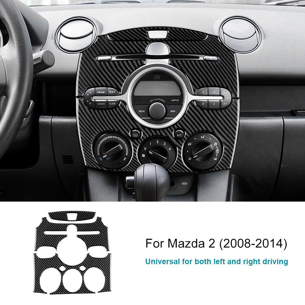 Для Mazda 2 DE 2008 2009 2010 2011 2012 2013 2014 Настоящая наклейка из мягкого углеродного волокна Рамка отделки центральной консоли автомобиля LHD RHD