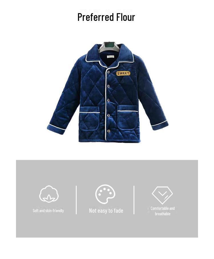 Очень плотная зимняя фланелевая пижама для мальчиков - теплая цельная для детей среднего и большого размера