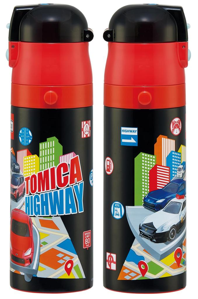 Skater Бутылка для воды из нержавеющей стали для питья 470 мл, детская, легкая, Tomica 25, для мальчиков, спортивная бутылка для воды для детей