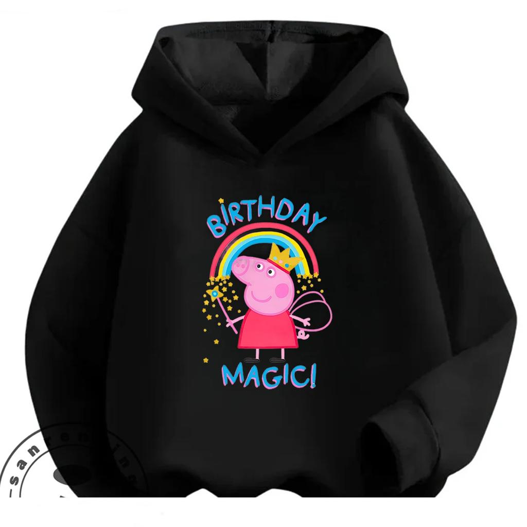 New Design Kids Hoodie Cute Cartoon Print Autumn Winter Casual Hooded Street Wear Peppa Pig Boys Girls 3 14