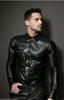 100%Real Handmade Men Black Shirt Party Lambskin Formal Stylish Casual Leather