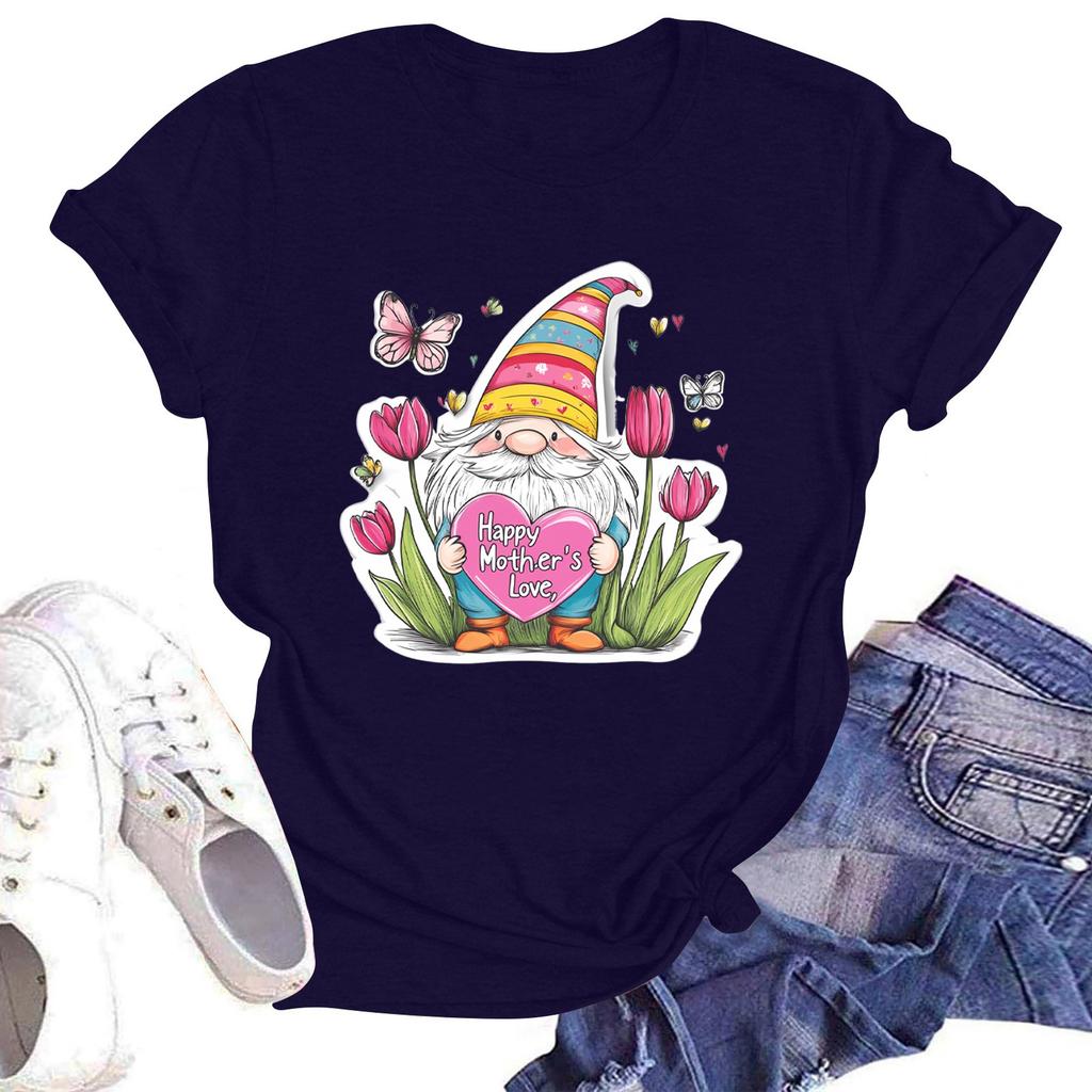 Женская повседневная футболка с круглым вырезом и короткими рукавами с принтом