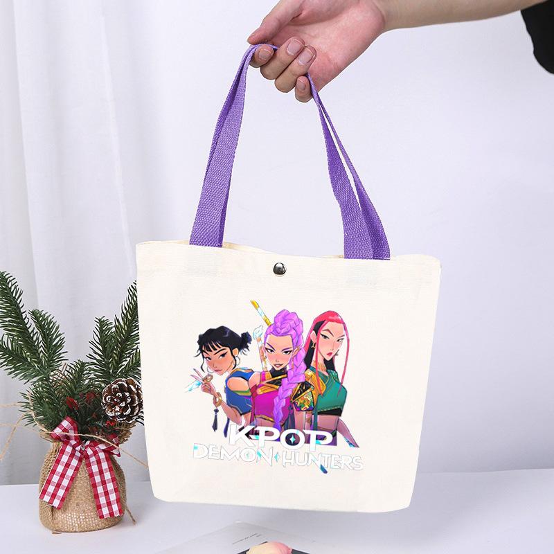 K-Pop Anime Cartoon Printed Student Large Capacity Portable Shoulder Bag Casual Canvas Bag