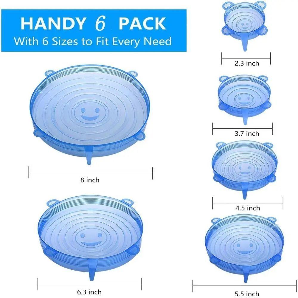 6PCS Kitchen Gadgets Silicone Lids Reusable Bowl Cap Useful Fresh-keeping Cover