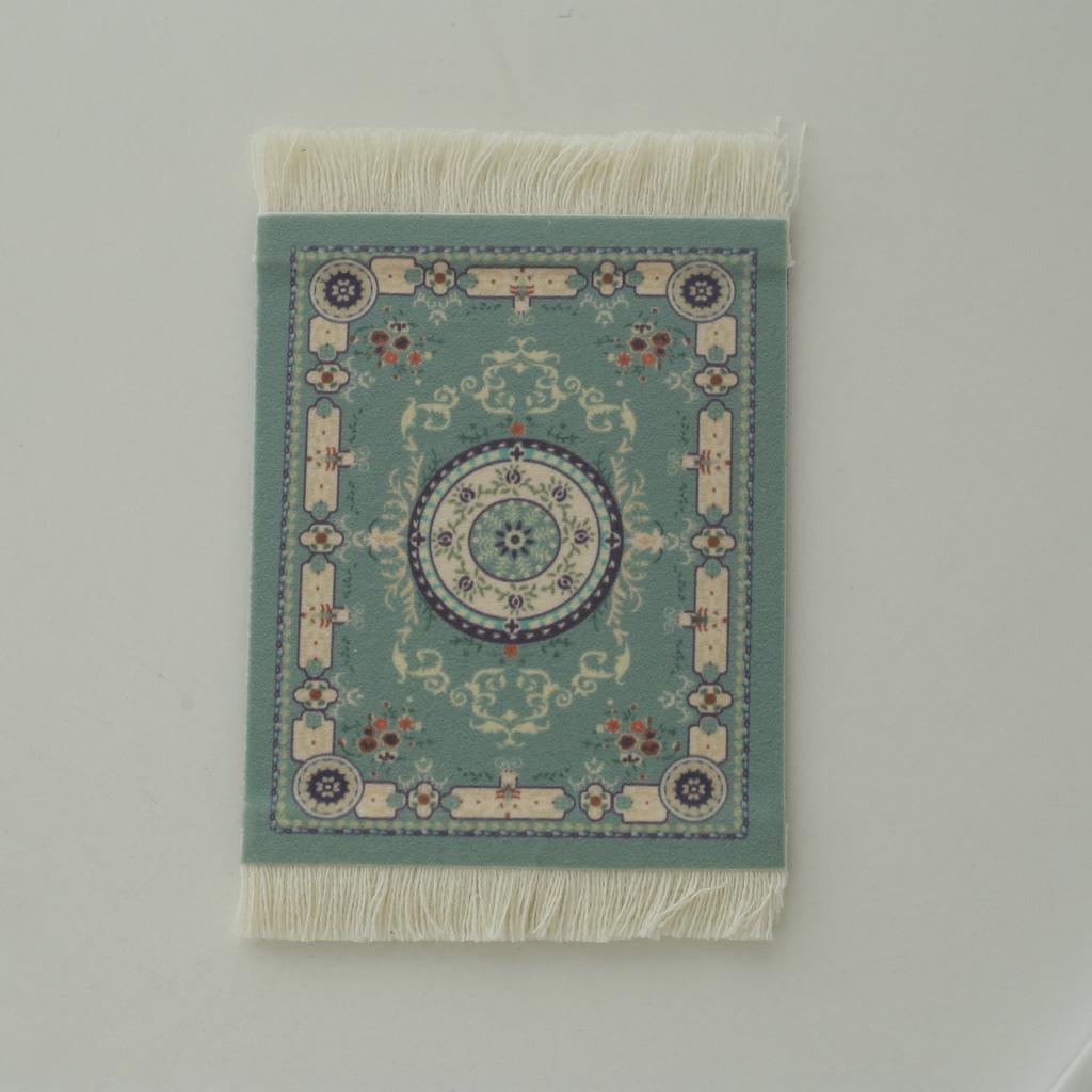 Persian Mini Woven Rug Mat Mousepad Retro Style Carpet Pattern Cup Laptop PC Mouse Pad with Fring Home Office Table Decor Craft