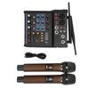 4 Channel Small Bluetooth Stereo Mixer with 2 Wireless Microphones Family Stereo Processor for Live Streaming