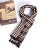 High-End British Soft Plaid Silk Wool Men's Scarves Autumn and Winter Thickened Wool Warm Scarf 30x180cm