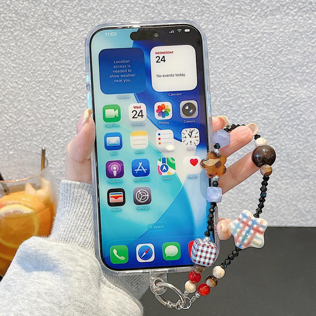 Double-sided imd cute plaid dog suitable for iPhone17promax mobile phone case Apple 16 protective case anti-drop