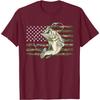 Fishing Camouflage US American Flag Bass Fish FisherUnisex Camo TShirt