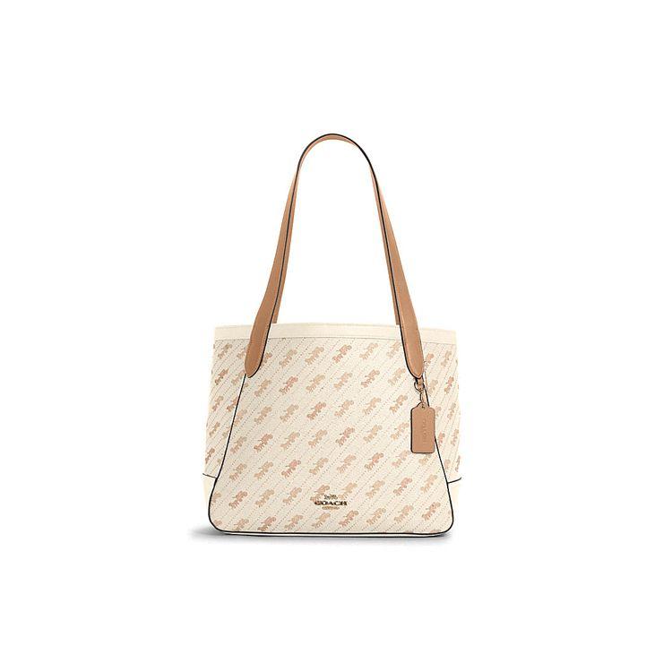 Coach Horse And Carriage 32 Dot Print Coated Canvas And Leather Tote Bag Women tote Off-white C4061-IMM6H