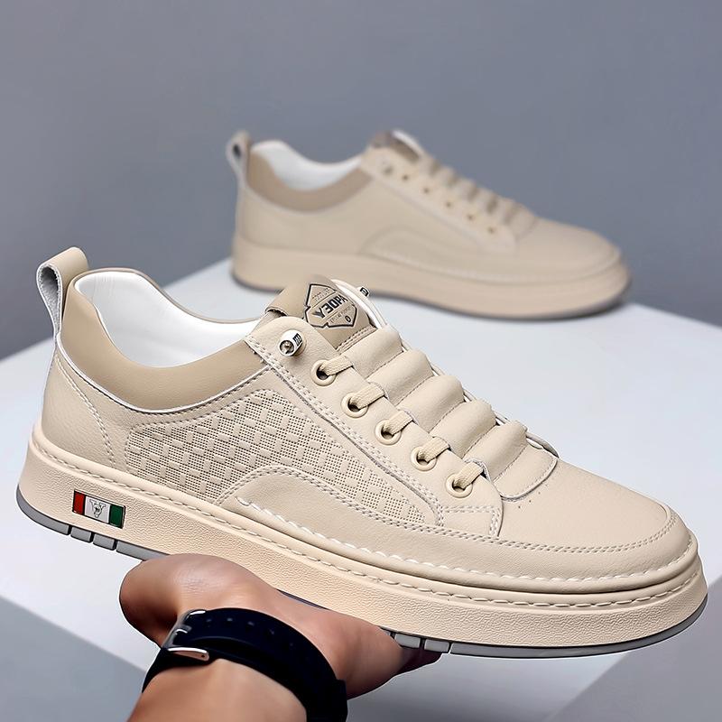 Men's Shoes 2025 Summer New Soft-soled One-pedal Little White Shoes Versatile Sports and Leisure Board Shoes Trendy Fashion Leather Shoes