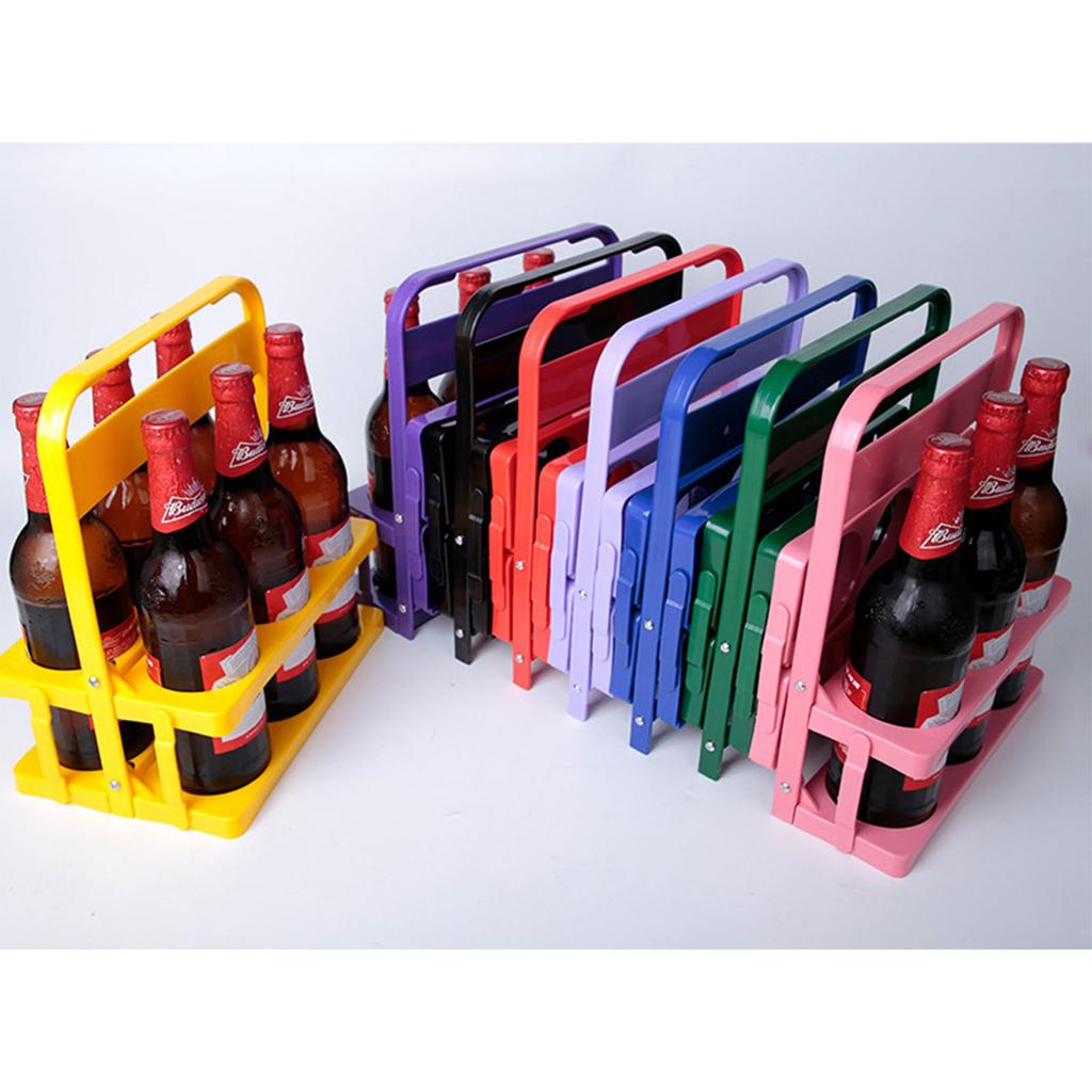 Reusable Beer Bottle Basket Lightweight Beer Bottle Holder Convenient Plastic Drink Holder Suitable for 6 Bottles