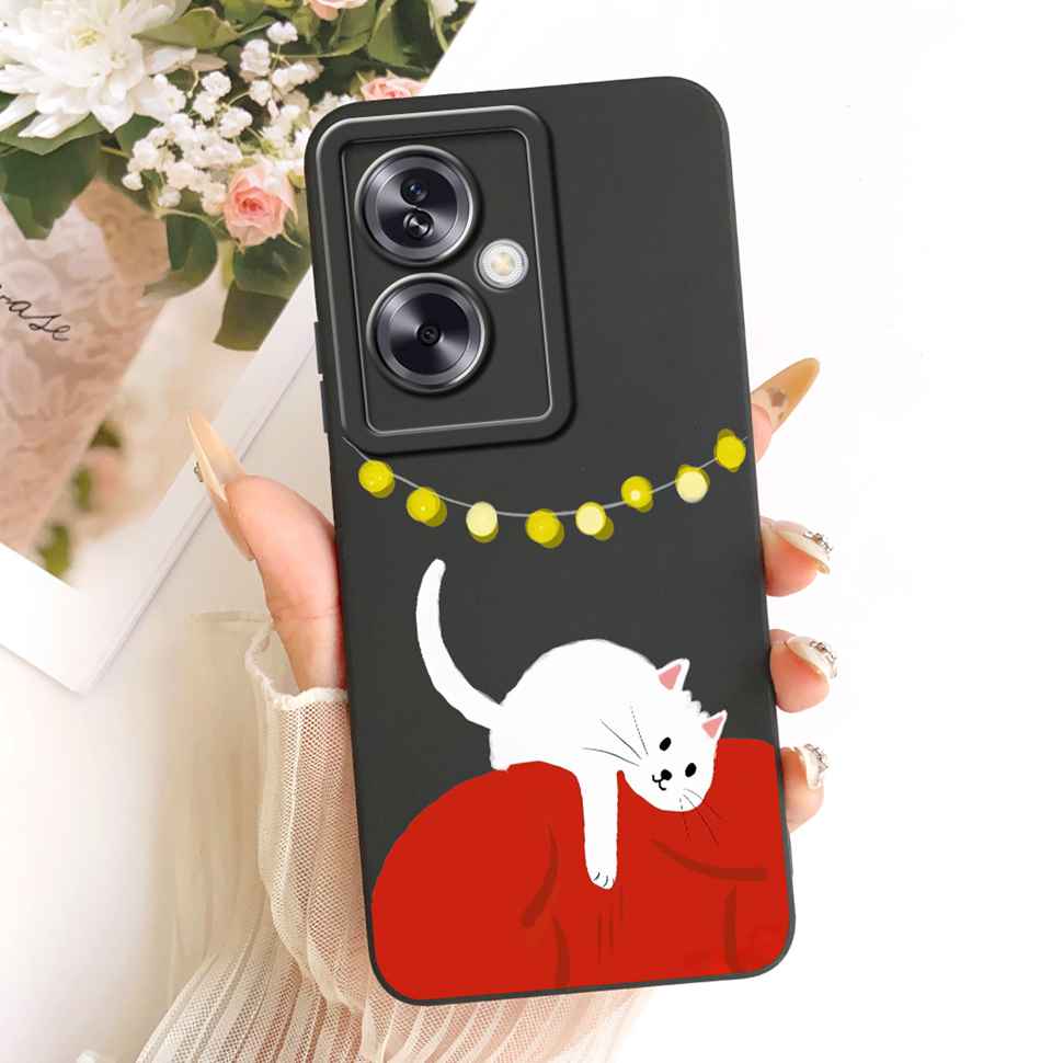 For Oppo A79 5G Case Cartoon Cat Retro Style Silicone Cover For Oppo A79 CPH2553 CPH2557 Shockproof Phone Cases Bumper
