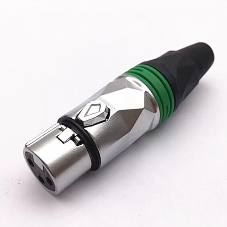 XLR-разъем Female, стиль Chrome Gem, медные контакты, позолоченный, 3-контактный микрофонный штекер для микшеров