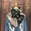 Spot European and American Akz Bohemian Double Button Scarf Wool Jacquard American Denim Style Scarf