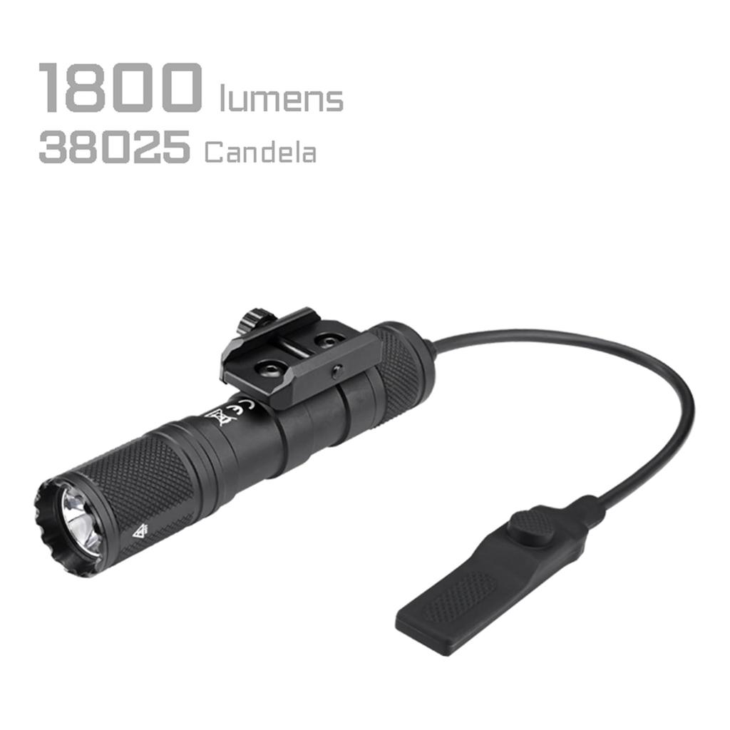 Тактический скаут ACEBEAM G15 1800 390 Рейка со светодиодным фонарем и выносной кнопкой, (Черный - 6500K)