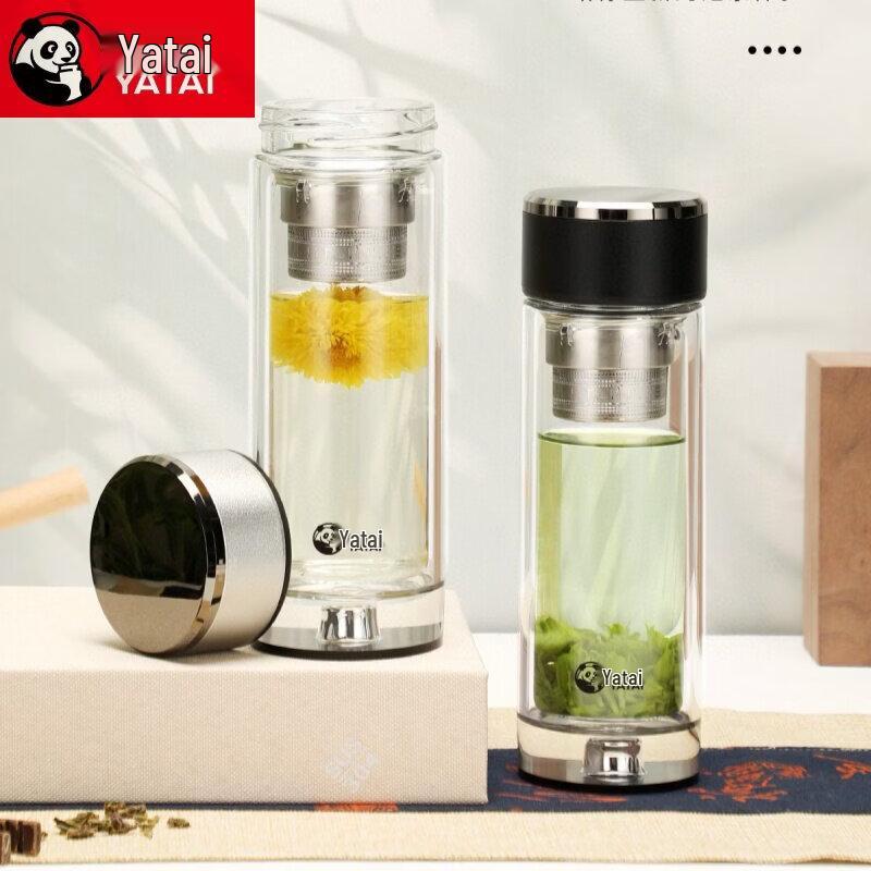 Двустенный стеклянный стакан для чая YATAI с ситечком