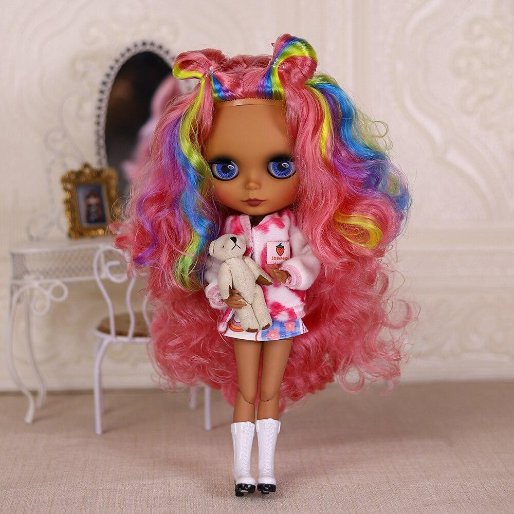 DBS Blyth Doll 1/6 Joint Body Specials 30cm Super Black Skin Colorful Hair BJD Toys Fashion Gifts