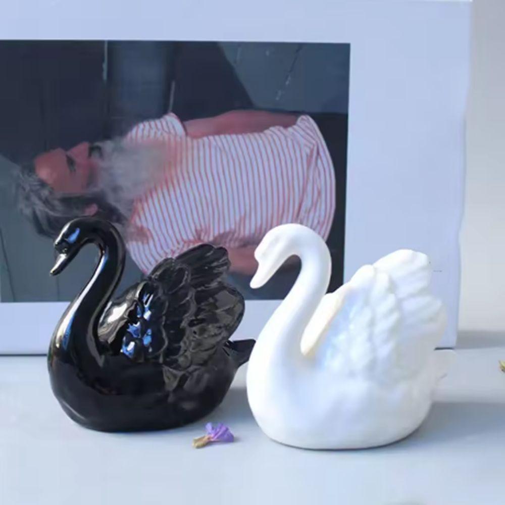 Elegant White Swan Statue Unique Swan Couple Figurine Nordic Black Swan Ornaments  Wedding Gift