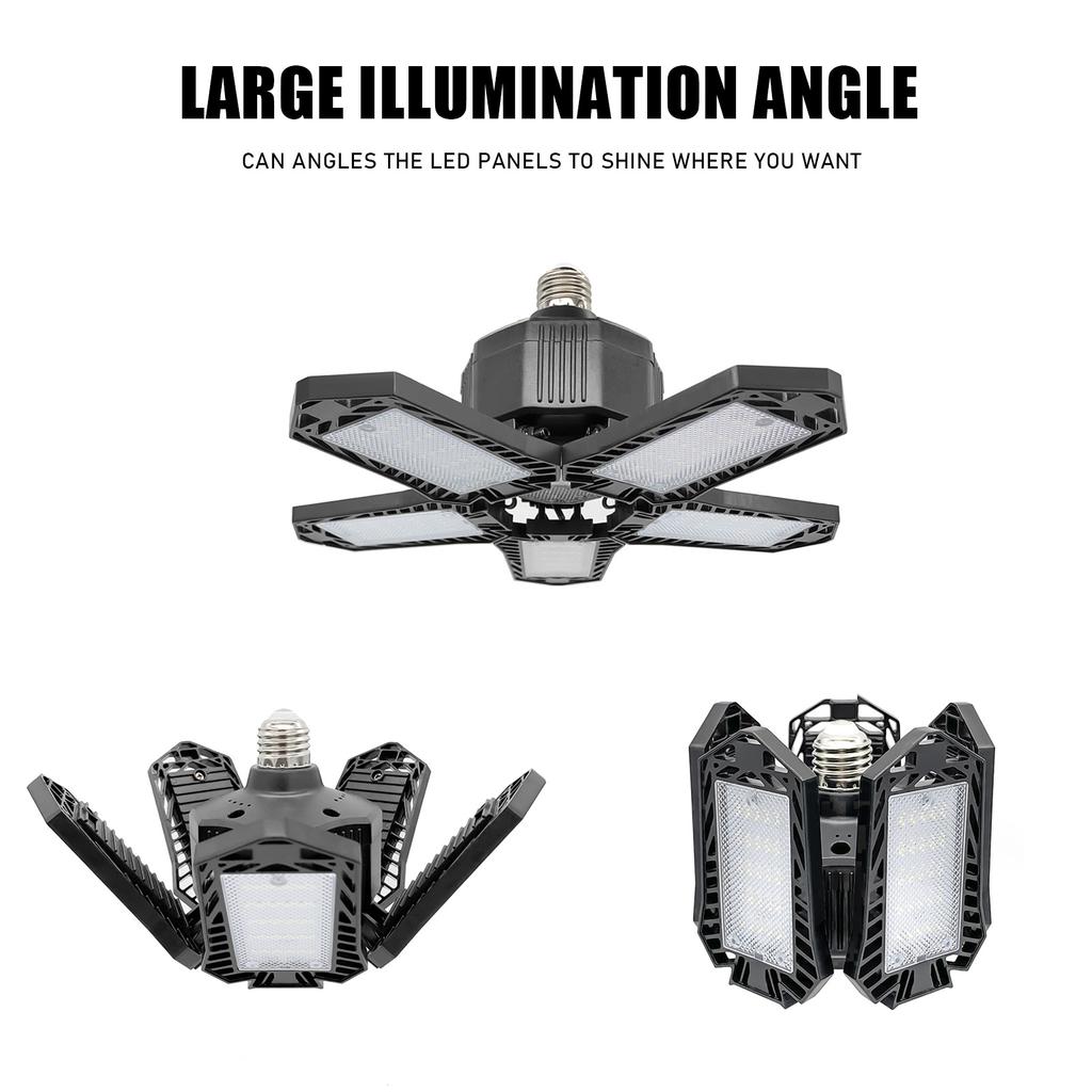 15000LM Bright LED Garage Light, 6 Glow Panels Garage Ceiling Light, Deformable LED Light for