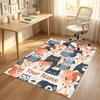 Food Doodle Theme Soft Crystal Velvet Rug Custom Name & Text Print Non Slip Floor Rug for Bedroom Living Room