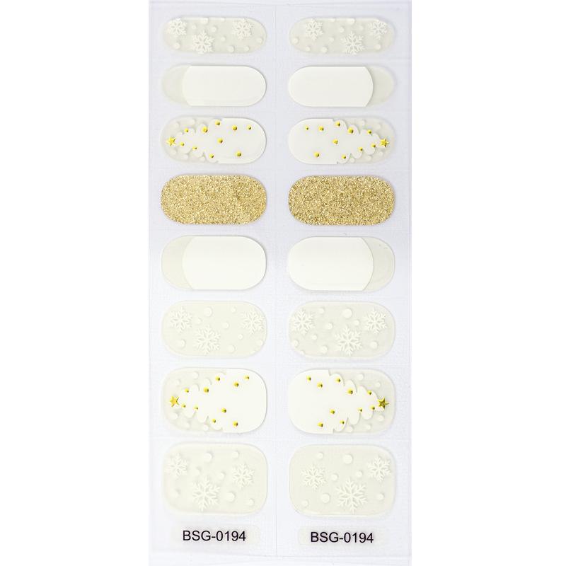 Наклейка для ногтей с рисунком 5D Полуотвержденная гелевая наклейка для ногтей декоративная Бронзовая