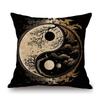 Nature Cycle Cosmic Harmony Yin Yang Five Elements Home Decoration Art Sofa Throw Pillow Case Cotton Linen Asian Cushion Cover
