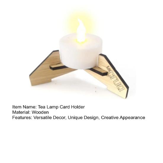Wooden Tea Lamp Card Holder Table Decor Picture Display Stand Fine Craftsmanship Decorative Tea Light Stand