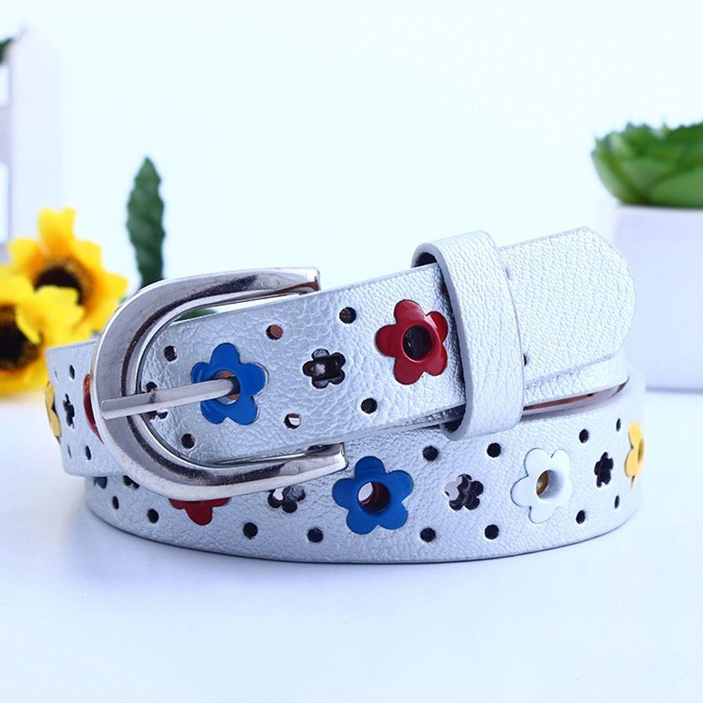 Girls Hollow Butterfly Flowers Kids PU Leather Waist Belt Waistband Children Belt Adjustable Belts