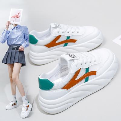 Весенние новые корейские дышащие белые туфли женские повседневные туфли на платформе туфли на платформе XW812-1