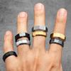 Geometric Cuts Screw Men Rings Stainless Steel Vintage Punk Simple Luxury Women Jewelry Fashion Accessories Gift