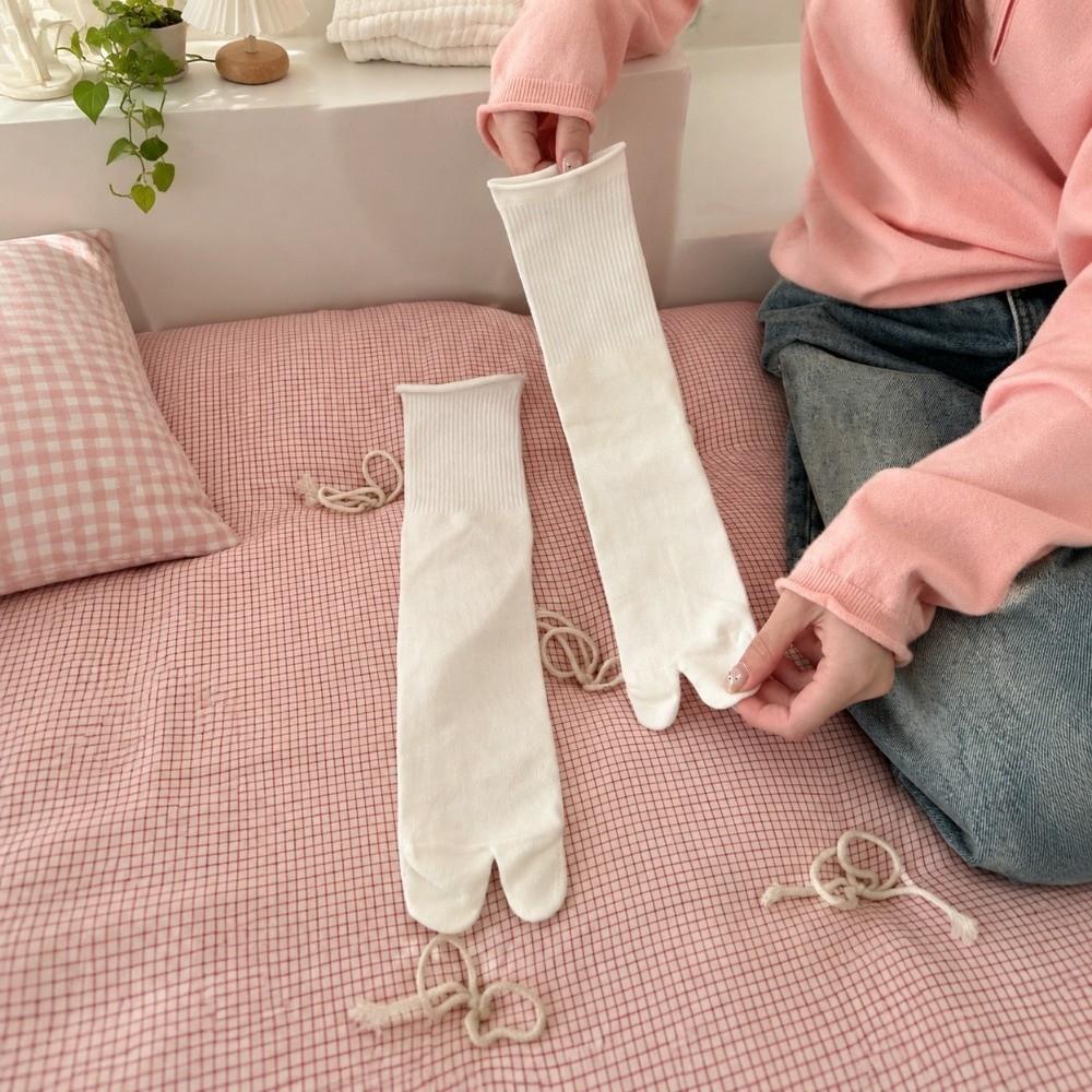 Cotton Split Toe Tabi Socks White Flip Flop Socks New Two-toed Socks Girls