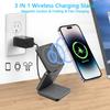 Складная магнитная беспроводная зарядная станция 3-в-1 Macsafe для iPhone 15 14 13 12 Apple Watch 8 7 6 Airpods Быстрая зарядка