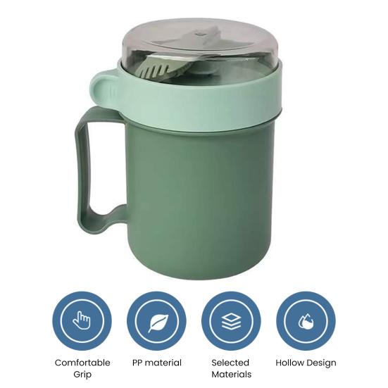 Изолированная суповая чашка с ручкой, пищевой класс, не содержит BPA, герметичная, портативная герметичная чашка для завтрака из овсянки и молока