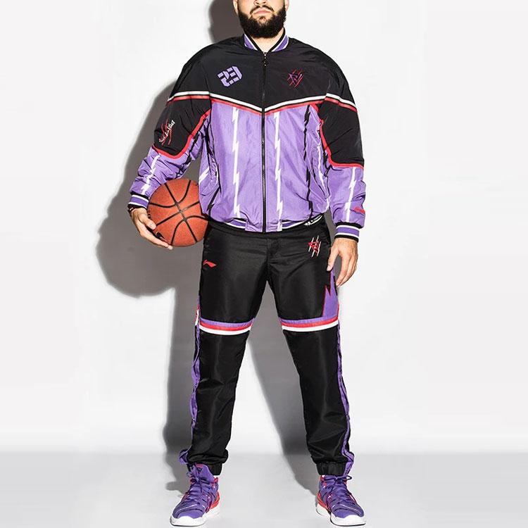 Li Ning Sports Basketball Series Raptors Color Block свободная теплая куртка мужская куртка черная AJDR545-1